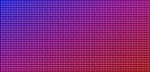 Poster - led screen background with pattern of dot lights. wall video panel with grid of color pixels. digita