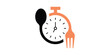 logo design eat time icon vector illustration