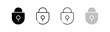 Lock. Different styles, black, lock set. vector icon.