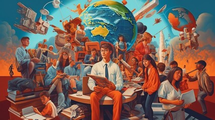 Wall Mural - world youth skills day 15th july generative ai