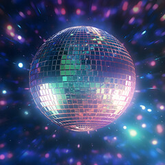 Wall Mural - Disco bal. Party lights. Dj. Night Club. Mirror glitter disco ball.