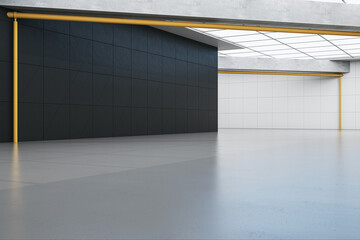 Aufkleber - New spacious empty tile interior with mock up place. 3D Rendering.
