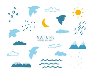 Poster - set of simple nature design element