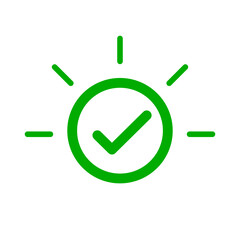 Poster - Pop emphasized check box. Completion and approval. Vector.