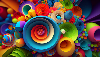 Poster - 3D Colorful Background . Generate Ai.