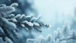 © AI_images - Blue winter christmas nature background frame, wide format. Generate Ai.