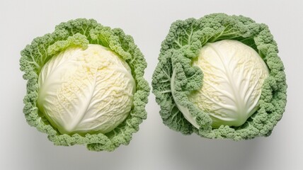 Wall Mural - Fresh organic cabbage heads Generative AI