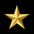 Abstract golden star icon on black. Vector illustration.