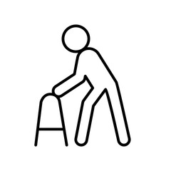 Sticker - Person with walker icon