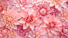 Pink Fake Flowers, Background, Texture Generative Ai