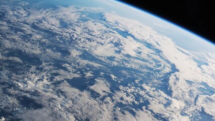 Wall Mural - orbiting over planet earth. view from international space station. public domain images from nasa