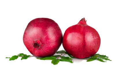 Wall Mural - Pomegranate fruits isolated on a white background