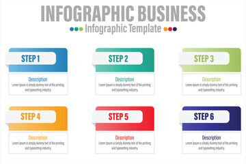 Aufkleber - Infographic template with numbers six option can be used for workflow layout, diagram, number step up options.