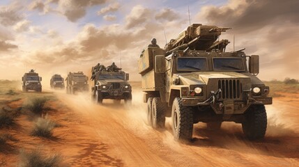 Wall Mural - Military Cover The Convoy Game Artwork