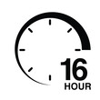 16 hour protection clock time sign icon symbol vector illustration isolated on white background