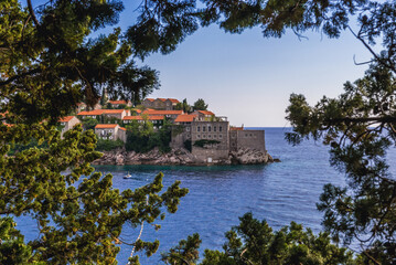 Sticker - Sveti Stefan islet on the Adriatic coast of Montenegro