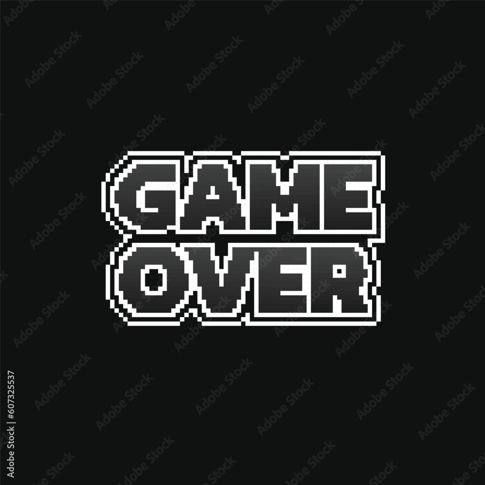 chrome game over text in pixel art style Stock Vector | Adobe Stock