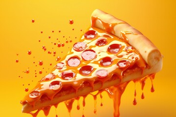 Wall Mural - A Tasty Slice of Pizza Generative AI