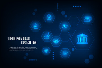 Wall Mural - Vector technology internet cyber security online banking concept.