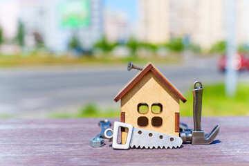 Tiny Hand Tools Replicas and House Model Set Outdoors