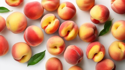Wall Mural - peach with white background top view Created With Generative AI Technology