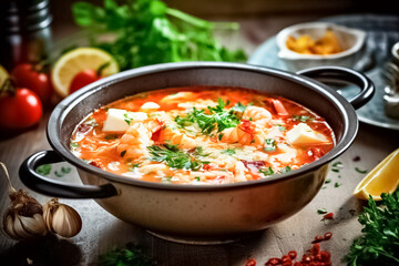 shrimp soup. healthy food.