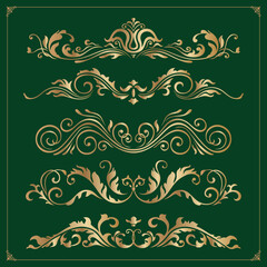 Wall Mural - calligraphic design elements dividers decorations and delimiters set vector illustration