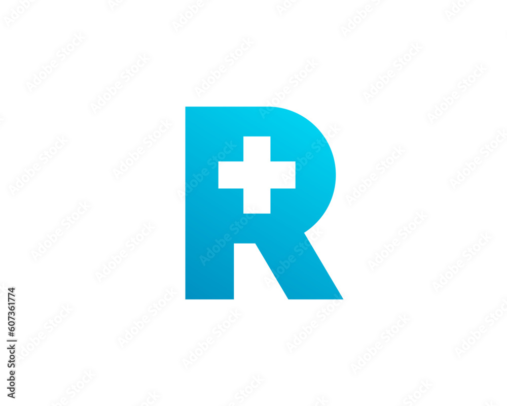 Letter R cross plus medical logo icon design template elements Stock ...