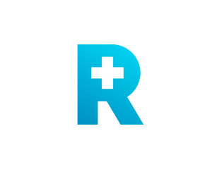 Wall Mural - Letter R cross plus medical logo icon design template elements