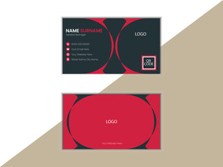 Wall Mural - Title Double-sided creative business card template. Portrait and landscape orientation. Horizontal and vertical layout. Vector illustration	