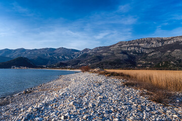 Wall Mural - Beautiful sea landscape. Buljarica beach in Montenegro, pebble beach