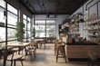 © fendy - modern coffe shop interior background illustration realistic