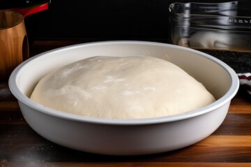 Canvas Print - well-rested pizza dough, ready to be topped with your favorite ingredients, created with generative ai