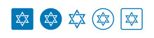 Star Of David. Jewish Symbol. Set Of David's Star Vector Icon.