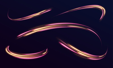 Poster - Glitter sparkle star trail, light effect, abstract waves flow vector illustration. Concept of leading in business, Hi tech products, warp speed wormhole science vector design.