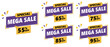 © Ahmad - percent sale tag label design set. 55 65 75 85 95 percent. vector illustration.