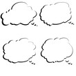 Set of speak bubble text dreaming style, chatting box, message box outline cartoon vector illustration design. Perfect for various purposes, including social media posts, graphic designs.