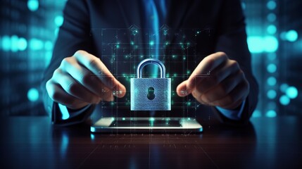 Aufkleber - Cyber security network.Generative AI