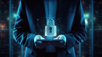 Aufkleber - Cyber security network.Generative AI