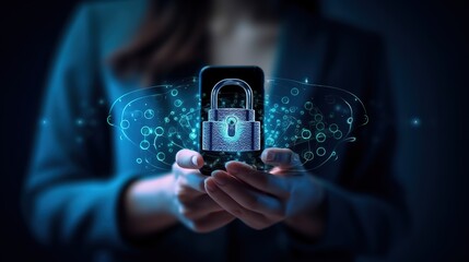 Aufkleber - Cyber security network.Generative AI