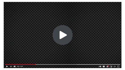 Template Video Frame, YouTube Video Player Layout, Video Content Mockup, Social Media Content, Social Media Concept, Vector Illustration, High-Resolution Design, Ideal for Online Video Platforms