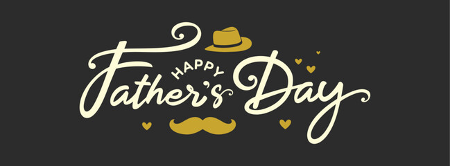 Wall Mural - Father's day social media post, greeting card, banner, stickers, clipart, graphic, wishes, template for Dad, Fathers day gift, sale, mug design, sign, background, moustache, illustration, printable