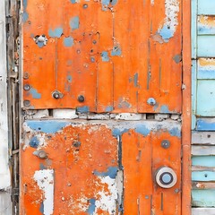 Sticker - old rusty metal door