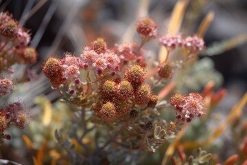 Wall Mural - close-up of drought-tolerant native plant, with its unique texture and color, created with generative ai