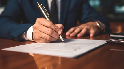 Poster - Signing contract, business agreement, deal concept. Generative AI