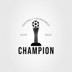 Wall Mural - trophy for football or soccer champions logo vector illustration design