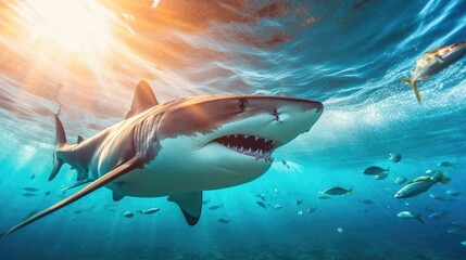 Poster - shark in vibrant colors, Sunny Nature photo