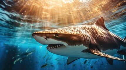 Poster - shark in vibrant colors, Sunny Nature photo