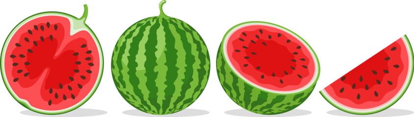 Wall Mural - Cartoon watermelon set