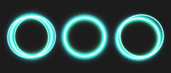 Wall Mural - round shiny frame background with light bursts. technology background. vector eps10. blue round